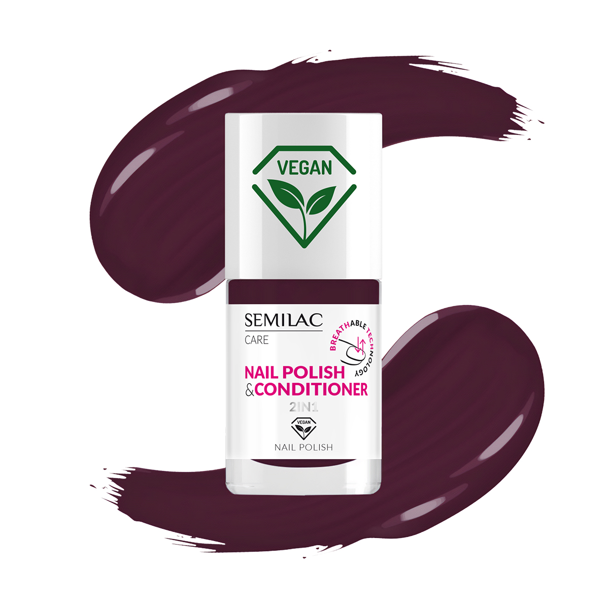 Semilac C-023 Esmalte clásico de uñas con acondicionador 2en1 Breathable Technology