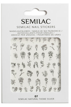 Pegatinas Semilac 07 Nail Stickers Natural Theme Silver