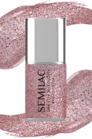 250 Semilac One Step Glossy Glitter Pink 7 ml