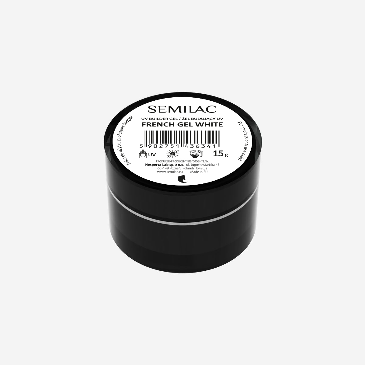 Gel de construcción Semilac French Gel White 15 g